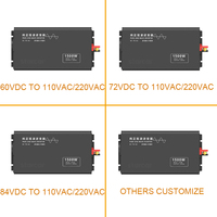 1.0KW 1.5KW Pure Sine Wave 12V 24V 36V 48V 60V 72V 84V TO 110VAC 220VAC  50/60HZ Solar Car Power Inverter