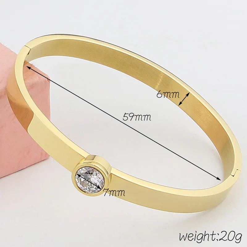 Fashionable And Generous Selling Stainless Steel Smooth High Quality Crystal Bracelet Party Gift Love Bangle Jewelry Wholesale