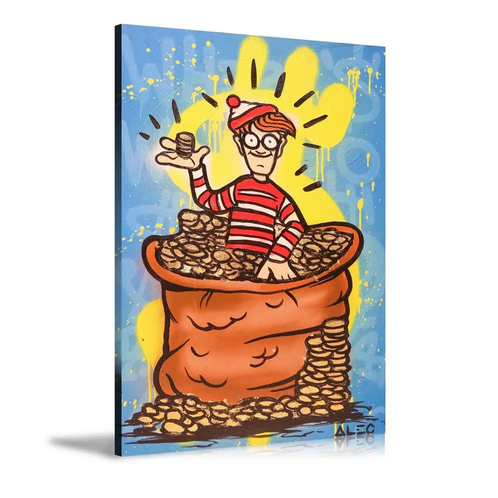 HD Print Alec Monopoly Oil Painting Home Decor Wall Art on Canvas Gold Thief Canvas Printings Canvas Painting
