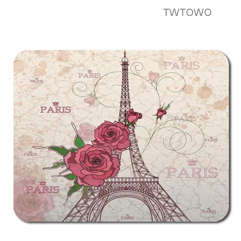 Eiffel Tower Love Paris Rectangle Mouse Pad Personalized Custom Standard Oblong Mouse Pad Gaming Mousepad In 220mm*180mm*2mm