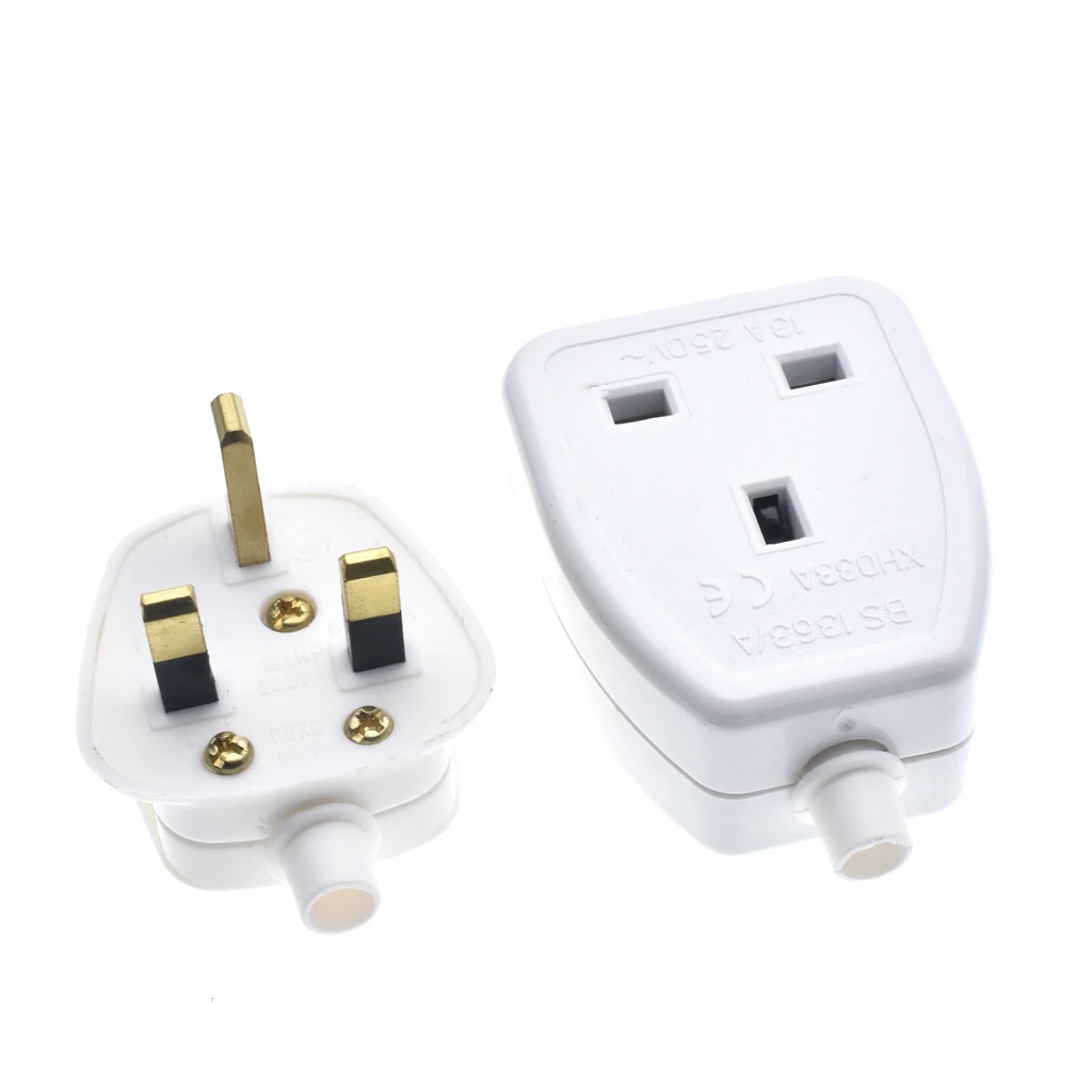 UK British standard power Adaptor detachable female to male  socket 16A 250V BS1363/A-Color