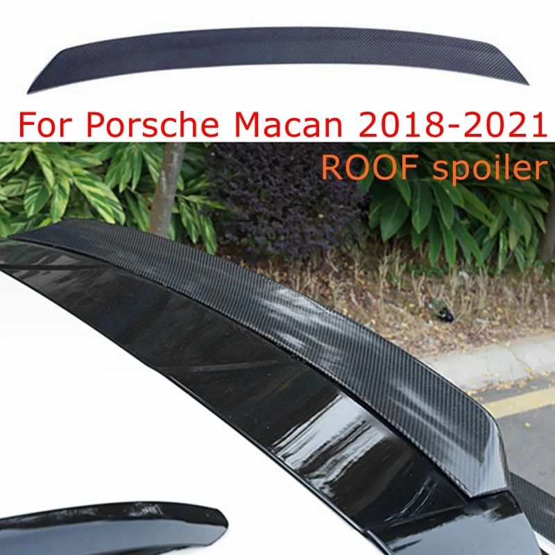 

Спойлер из углеродного волокна для Porsche Macan 2018 2019 2020 2021, высококачественные рычаги для крыши, задние дверные спойлеры