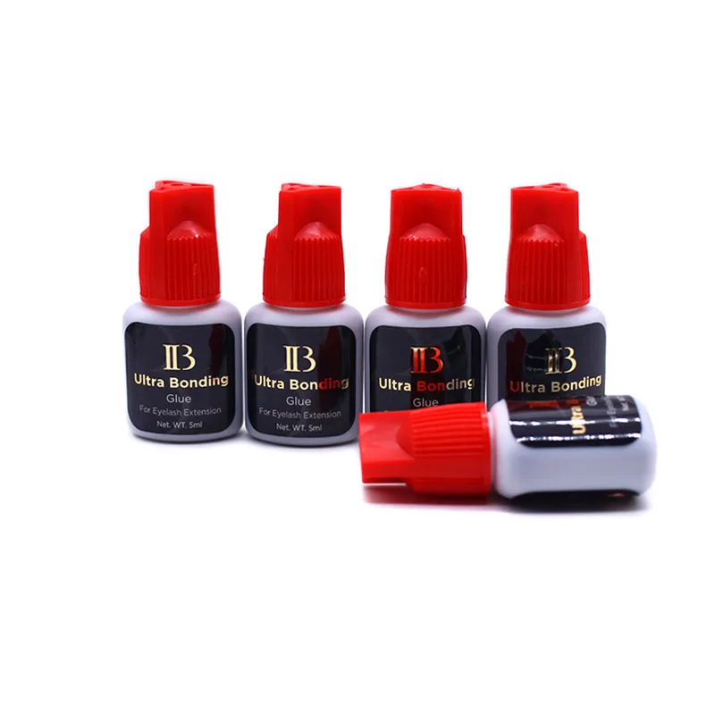 10 bottiglie corea Original 5ml Red Cap extension ciglia IB Ultra Bonding Glue asciugatura rapida colla per ciglia forte grande ritenzione