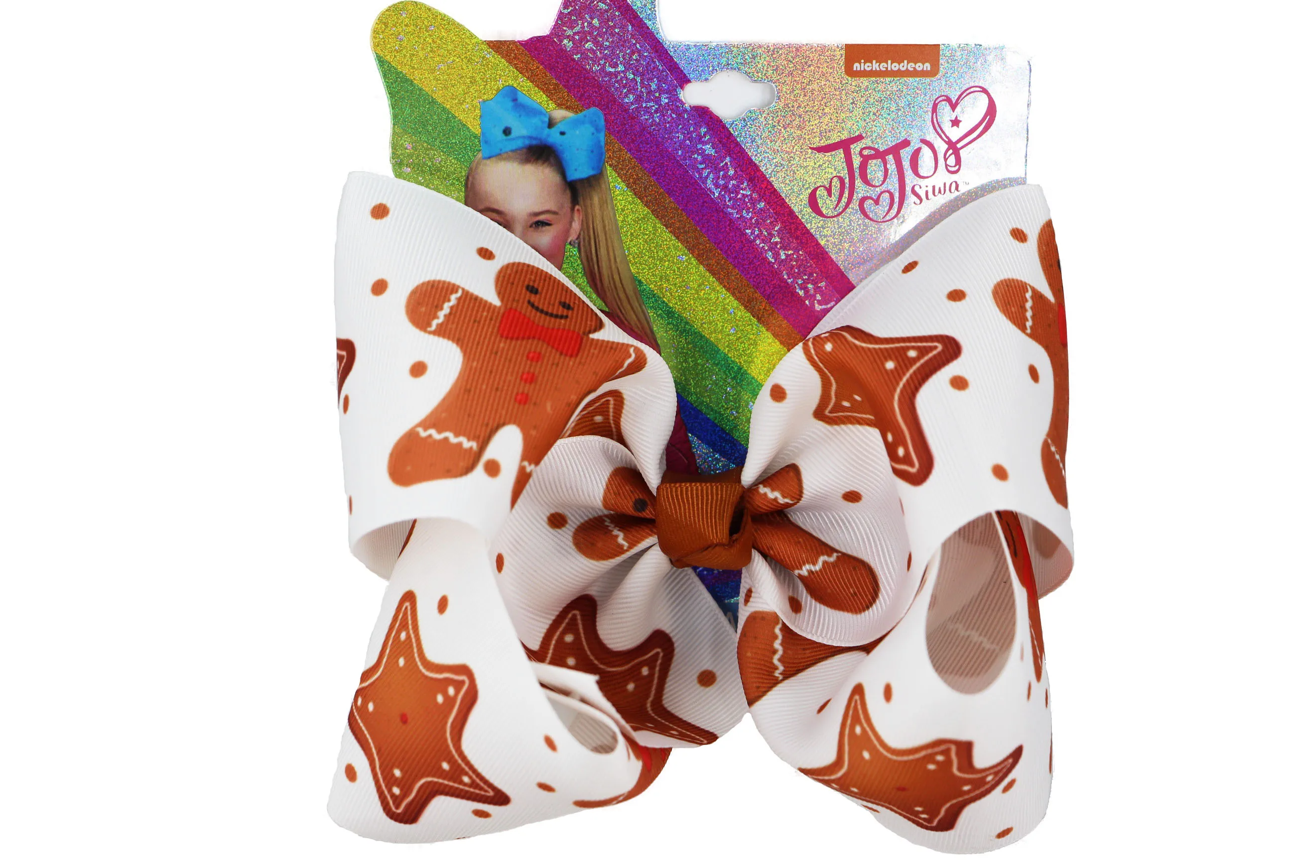 

2022 NEW Christmas Large 8inch Hair Bow Clips Gingerbread Man Bows Ribbon for Baby Girls Barrettes Hairpin Accessory
