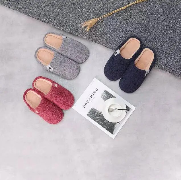 Youpin العلوي شو أفخم الدافئة نعال من القطن مريحة نصف حزمة تصميم لا غطاء للأقدام سمكا الدفء للرجال النساء