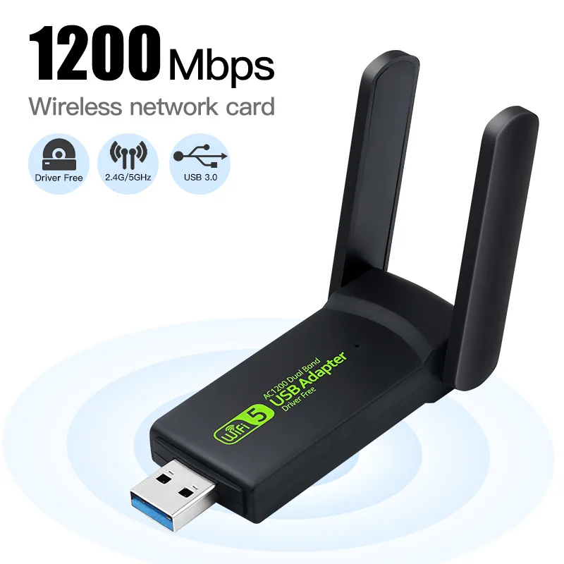 

1200Mbps USB WiFi Adapter Dual Band 2.4G/5G Wireless USB Network WiFi Card Mini USB WIFI Lan PC Ethernet Adapter Dongle 802.11ac