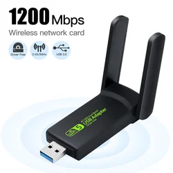 1200Mbps USB 와이파이 어댑터 듀얼 밴드 2.4G/5G 무선 USB 네트워크 와이파이 카드 미니 USB 와이파이 Lan PC 이더넷 어댑터 동글 802.11ac