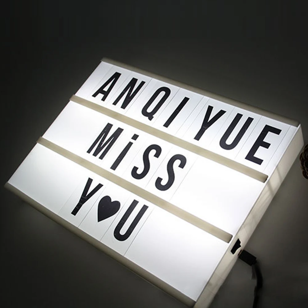 Led Combinatie Nachtlampje Vakantie Lichten Usb Aa Batterij Doos Diy Letters Symbool Kaarten Decoratie Lamp Bericht Board Lightbox