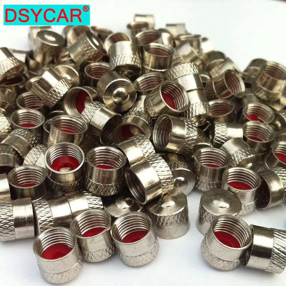 DSYCAR 4Pcs/Lot Car Tire Valve Stems Cap Knurling Style Tire Valve Cap Aluminum Tire Wheel Stem Air Valve Caps Dustproof Caps