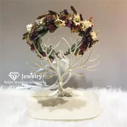 CC Wreath Flower Hairbands Headband Wedding Hair Accessories for Women Bridal Bridesmaids Dried Flowers Party Beach Crown KC81