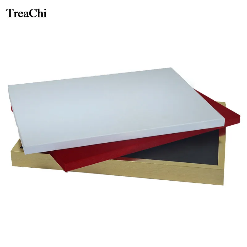 

5Pcs Stainless Steel Jewelry Display Tray Velvet Leather Counter Window Jewelry Organizer Holder Showcase Stand Board Wholesale