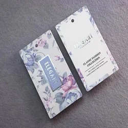 ELEGANT 400g&700g coated paper spot supply Woman Garment Hang Tags with rope colour printing DIY accessories
