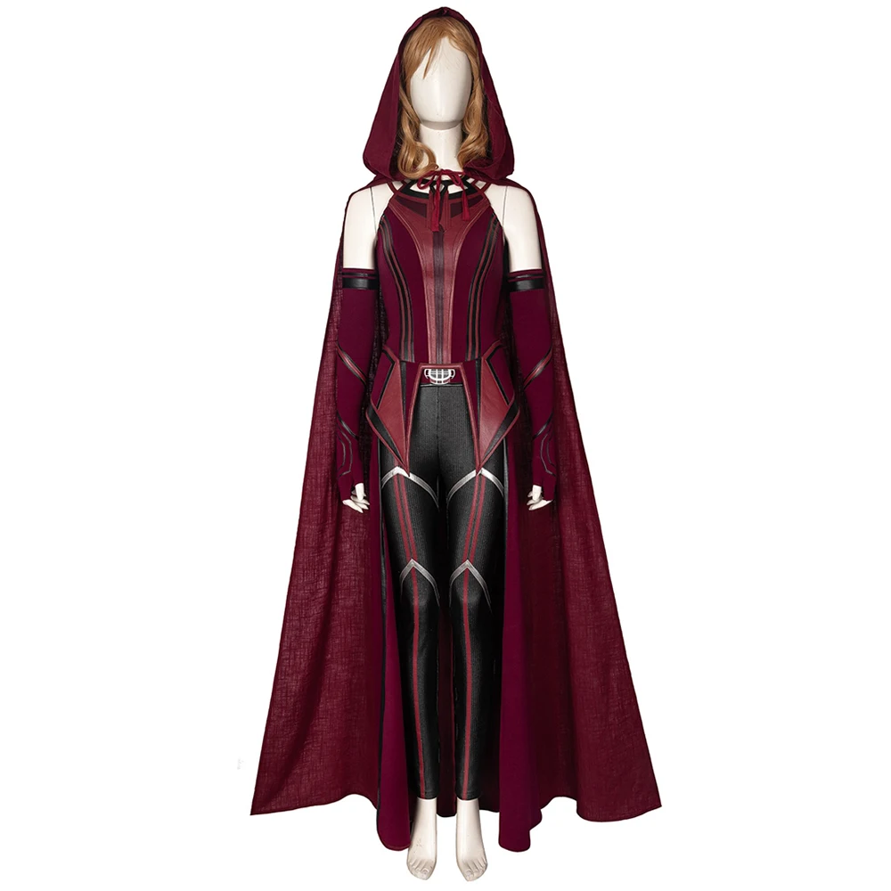 

Superheroine Halloween Scarlet Cosplay Witch Costume High Quality Vision Wanda Maximoff Battle Outfit