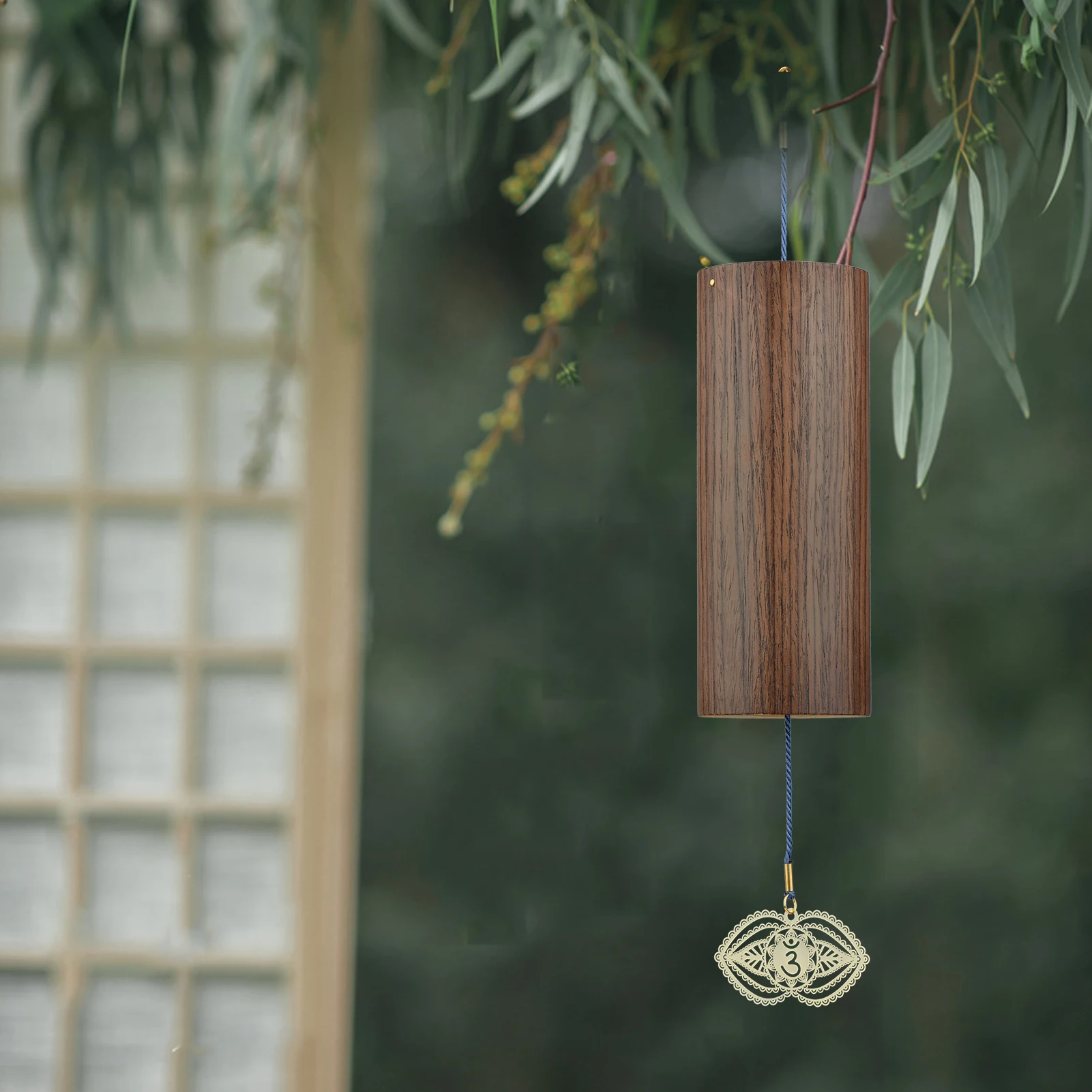 Chakra Chimes Natural Bamboo Wind Chime Meditation Chord Windbell for Outdoor Garden Patio Home Decoration Meditation Relaxation