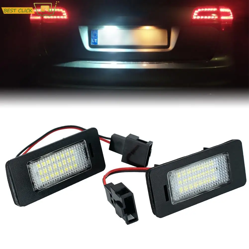 2 PCS License Plate Light Led Number Plate Holder Lamp No Error for Audi A1 A4 B8 A5 S5 A6 S6 A7 Q5 TT TTS 2D For VW Golf Jetta