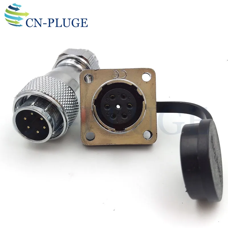 Waterproof 6 pin Wire Connectors WS16 Series Aviation Metal Circular Cable Connector Male Plug Rated Current 5A IP67