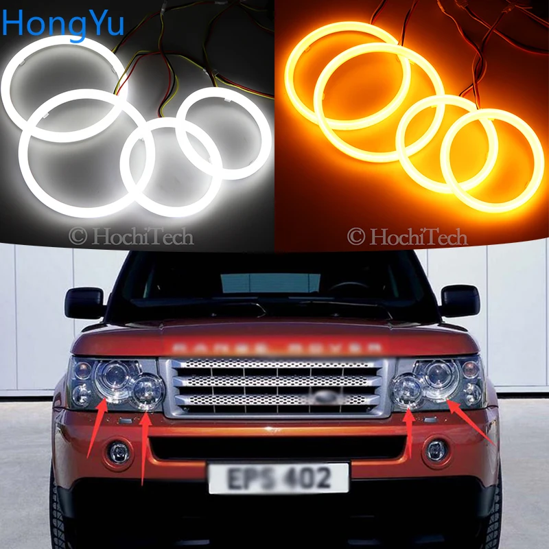 Cotton LED Angel Eye  Switchback Light Ring lamp DRL White for Land Rover Range Rover L322 Vogue 2003-2009 XENON HEADLIGHT