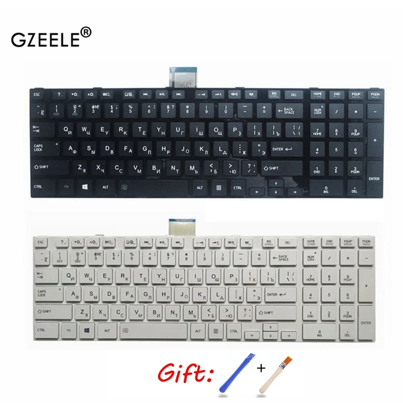 GZEELE Russian for TOSHIBA SATELLITE L850 L850-C6S L850D L855 L855-10U L855D P850 L870 L870D RU Laptop keyboard replacement