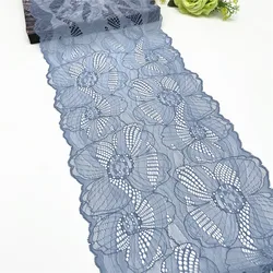 3M/Lot Width 9 1/4 inch 23.50cm Blue Elastic Stretch Lace Trim For Lingerie Sewing Craft DIY Apparel Fabric Lace Dress Sleeve