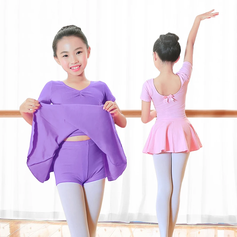 Inverno Dei Bambini di Balletto di Danza Ginnastica Vestito Shorts Vestito Dei Bambini del Cotone Del Manicotto Lungo di Spessore Vestito Da Balletto per le Ragazze Dancewear