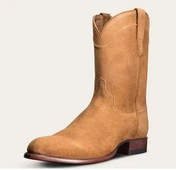 Simple suede med calf women boots New Boots Platform Chelsea Boots Autumn Winter cowboy boots Shoes Plus Size 38-48 lady-2