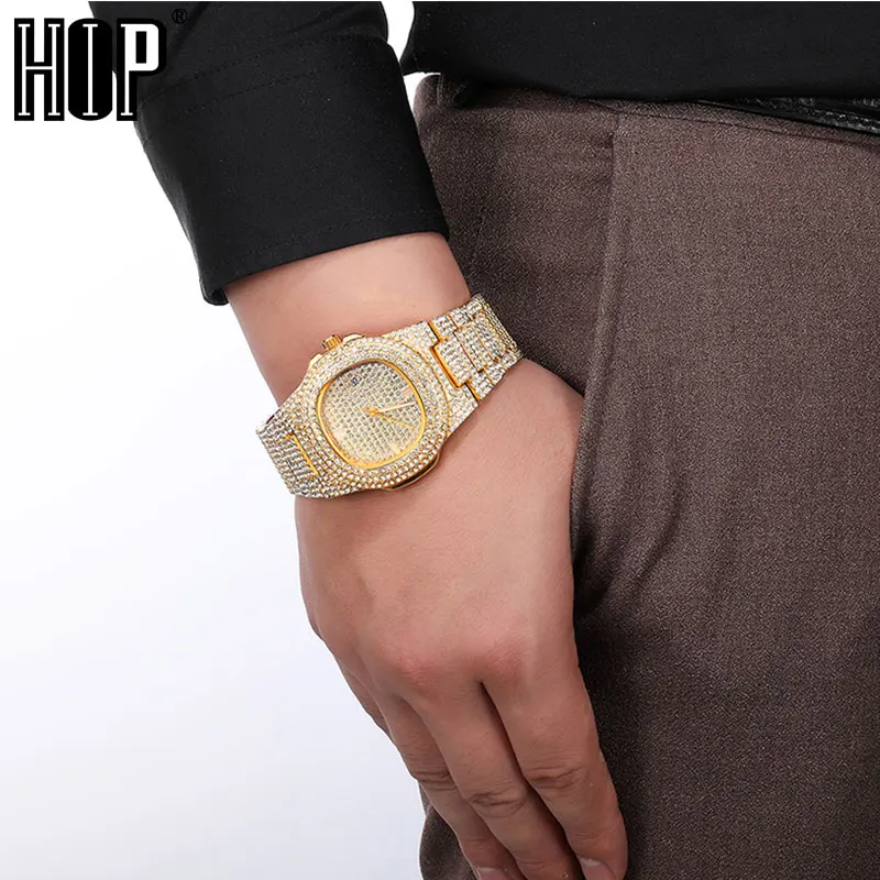 

Hip Hop 3 Colors Men Iced Out Watches Luxury Date Quartz Wrist Watches With Micropave CZ Watch For Women Men Jewelry