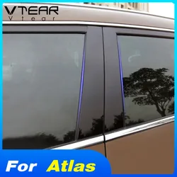 Vtear for Geely atlas car window BC pillar sticker trim cover film PVC accessories exterior car-styling decoration 2018 2019