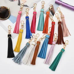 Leather Bag Pendant Colourful PU Leather Tassel Keychain Ladies School Bag Ornaments For Women's Bags