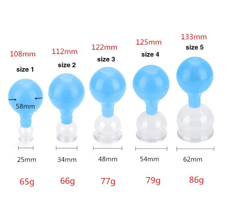 Anti Cellulite Massager 12-4Pcs Vacuum Massage  Silicone Cupping Cups Massage Face Neck Medical Pump Suction Cup Vacuum Cans