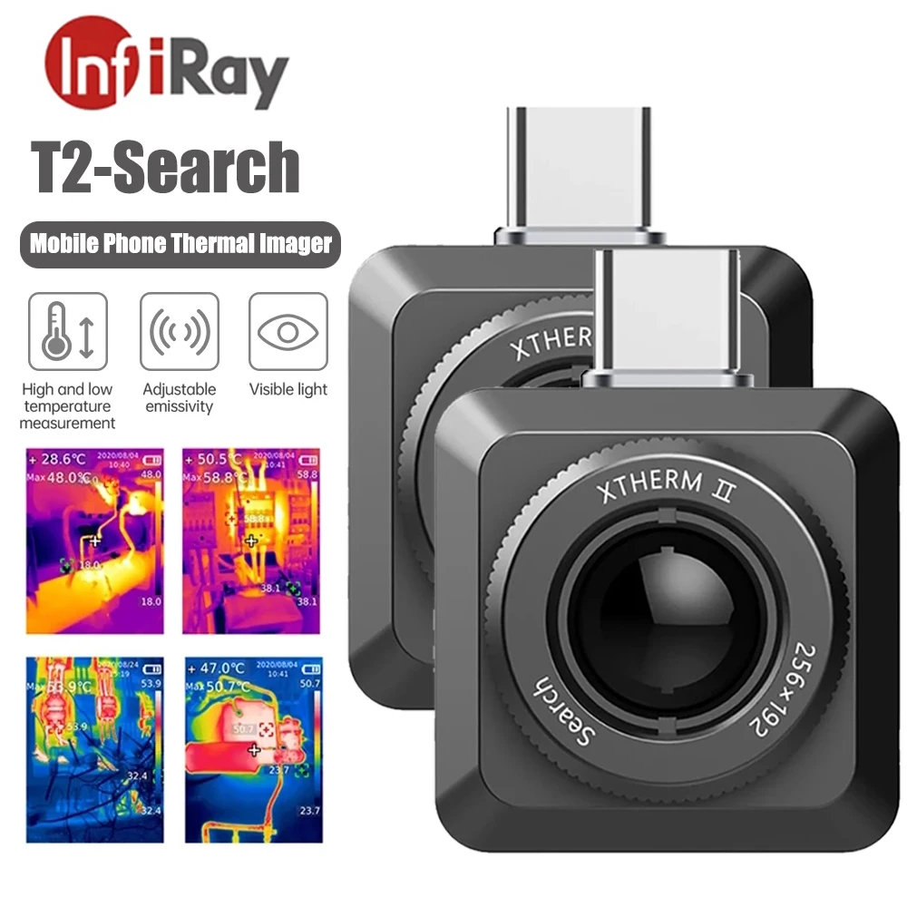 InfiRay Thermal Camera T2-Search Infrared Thermal Imager for Hunt Outdoor Night Vision Wide-Angle HD Observation Mobile Phone