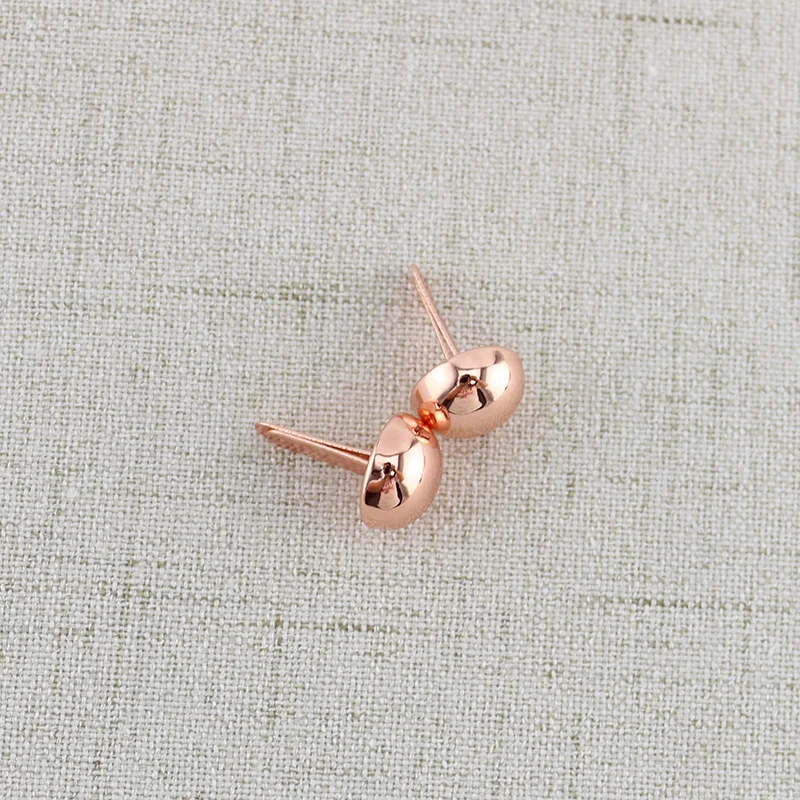 50pcs 12mm Rose Gold Round Hat brads,Craft Wallet Nail Mushroom Rivets ,Bags hats shoes belts embellishments studs,rose gold