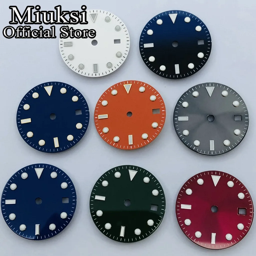 Miuksi 28.5mm sterylna tarcza świecąca tarcza fit NH35 ETA 2824 2836 Miyota 8215 821A Mingzhu DG2813 3804 mewa 1612 ruch