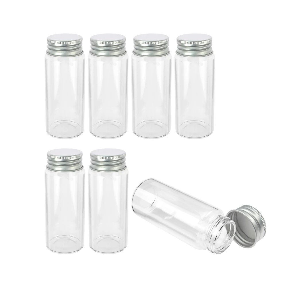 70ml 37x90x25mm Glass Bottle with Screw Cap Storage Bottle Glass Sealed Small Vials Jars Seal Leak Proof Jars 24pcs