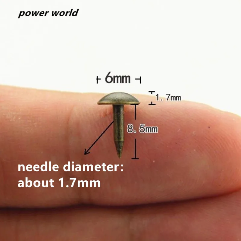 100pcs 6mm Round Head Nail Furniture Sofa decorative nail  board nail pushpin bronze door nail  Fasteners Hardware