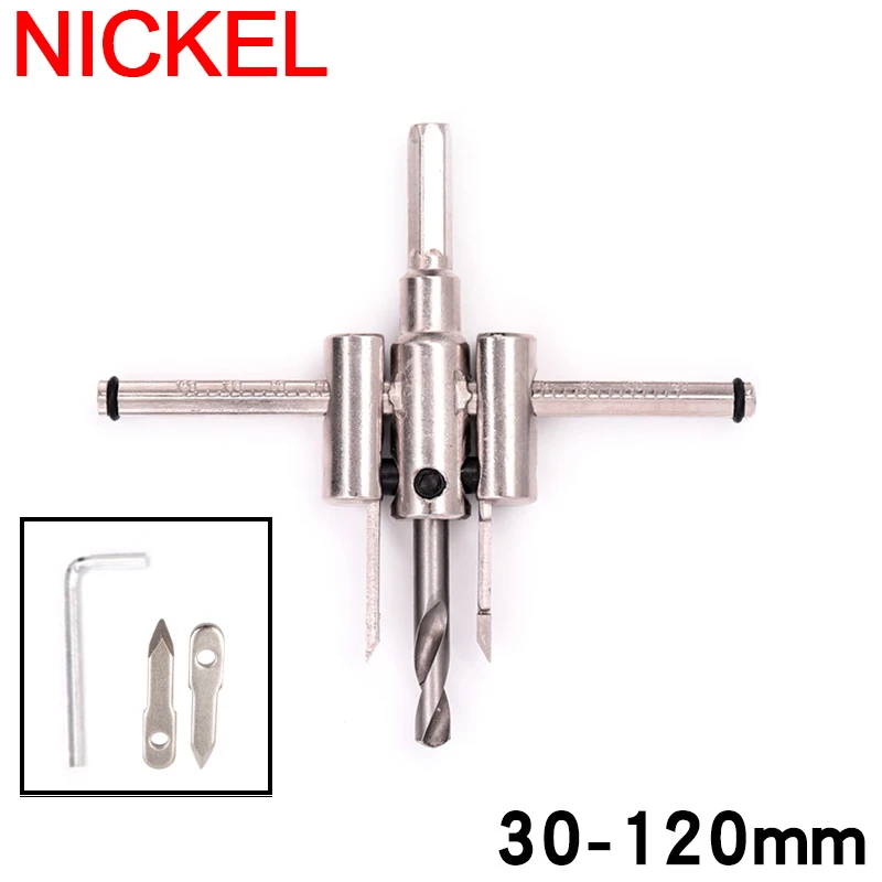 Circle Hole Saw Adjustable Drill Bit 120/200/300mm Aircraft Type Wood Hole Drill Bits Saw Cutter Cordless Woodworking Tools