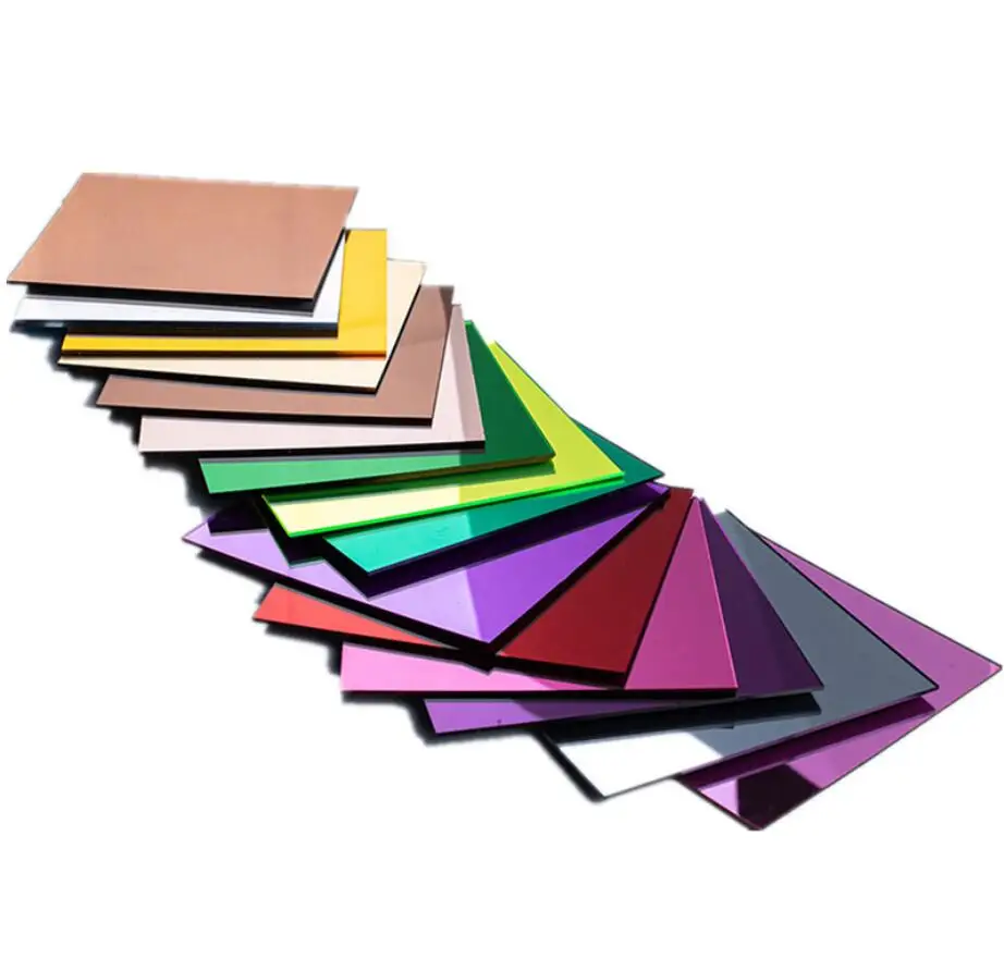 Colorful Plastic Mirrors Sheet Plastic Pier Glass Hotel Decorative Lens DIY Display Party Decoration 100x200x2mm~300x400x2mm