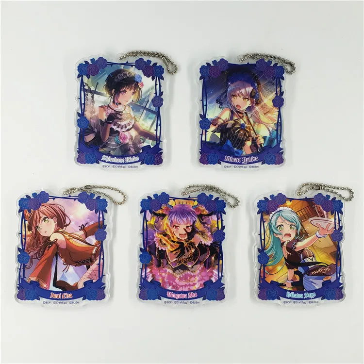 Bang Dream! Roselia Game Anime Imai Lisa Hikawa Sayo Udagawa Ako Minato Yukina Shirokane Rinko Acrylic Keychain