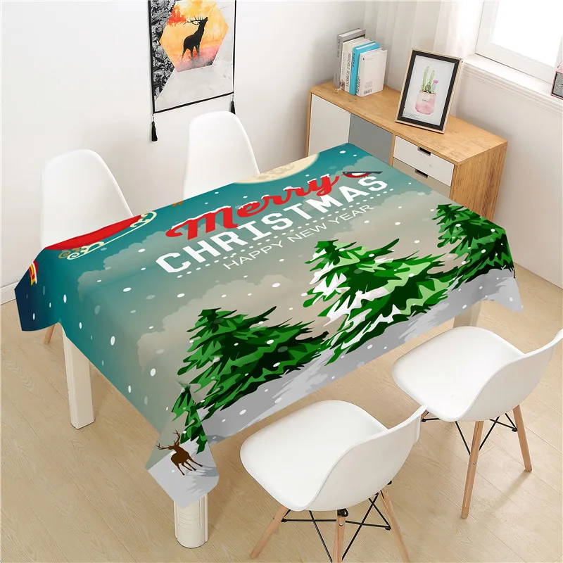 

Christmas Tree Tablecloth polyester Hotel Picnic Table Rectangular Table Covers Home Dining Tea Table Decoration