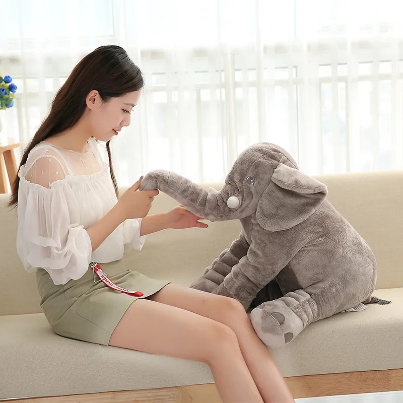 40/60cm Soft Simulated Elephant Playmate Calm Doll Appease Toys for Kids Girls Elephant Pillow Plush Toys Stuffed Animals Toy