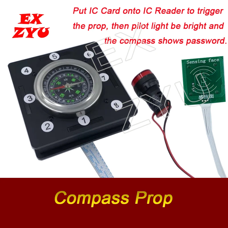 Magic Compass Prop Real Life Escape Room Game Get Hidden Directions Clues by Compass to Run Out Chamber Room EX ZYU