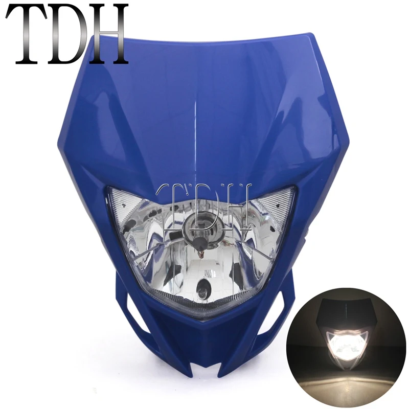 Universal Motorcycle Headlight Headlamp Motocross Enduro Dirt Bike Head Light Mask Fairing For Yamaha WRF250 400 450 YZ TTR WR