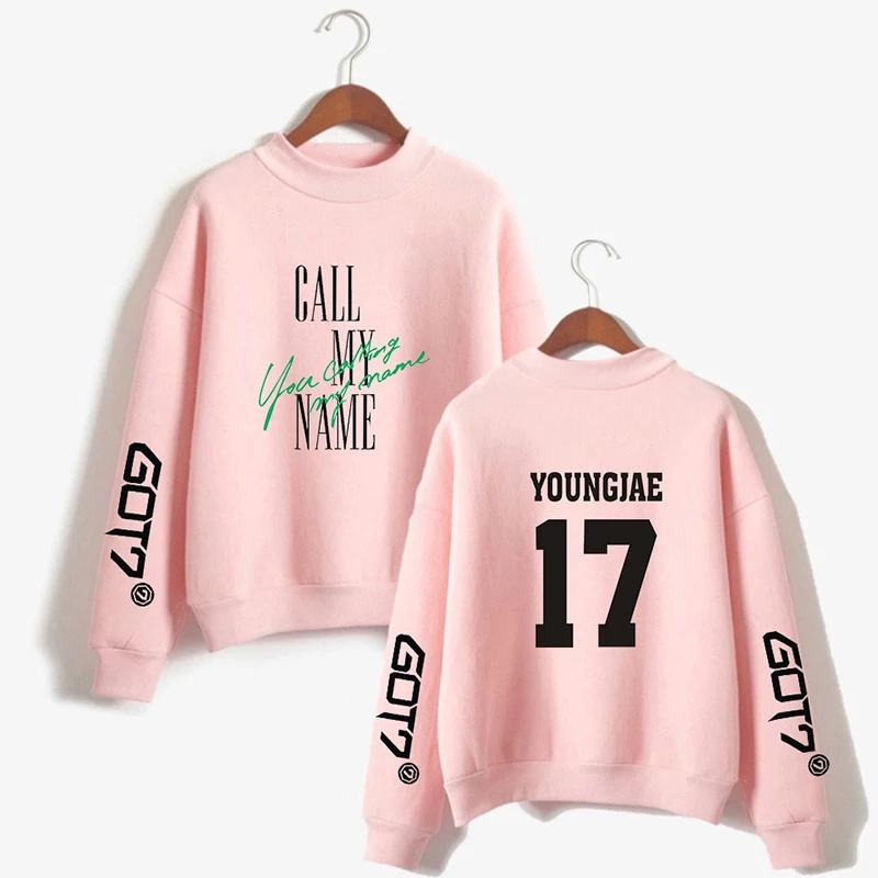 

Latest Got7 YOUNGJAE 17 Kpop High Collar Hoodies Men Women Capless Sweatshirts Tops Long Sleeve O-neck Hoodie Pullover Plus Size