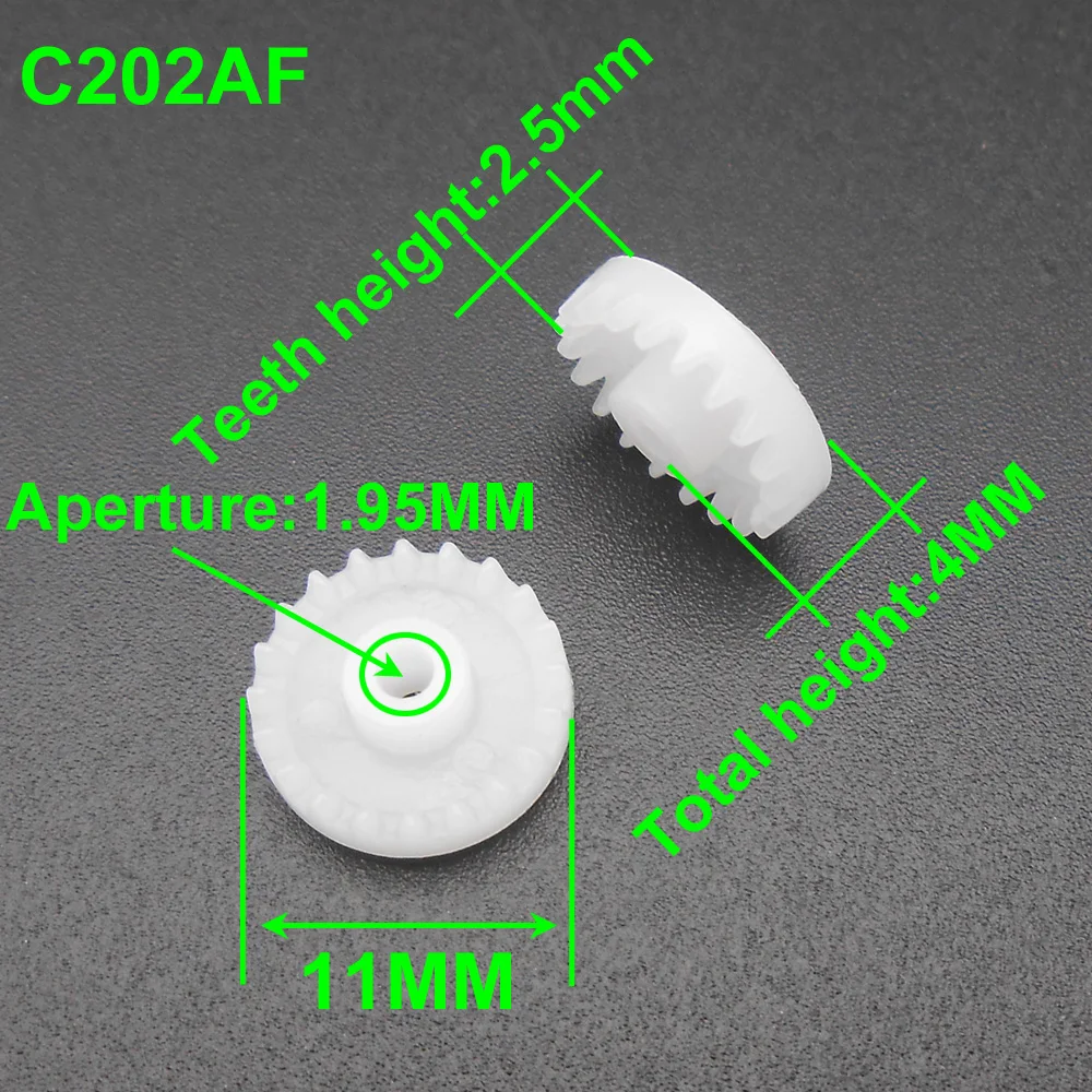 

1000PCS X 0.5M 20T Plastic Crown Gear 0.5 Modulus 20 Teeth Aperture 2mm 1.95mm Tight Distribution 4MM X 11MM Teeth Front C202AF