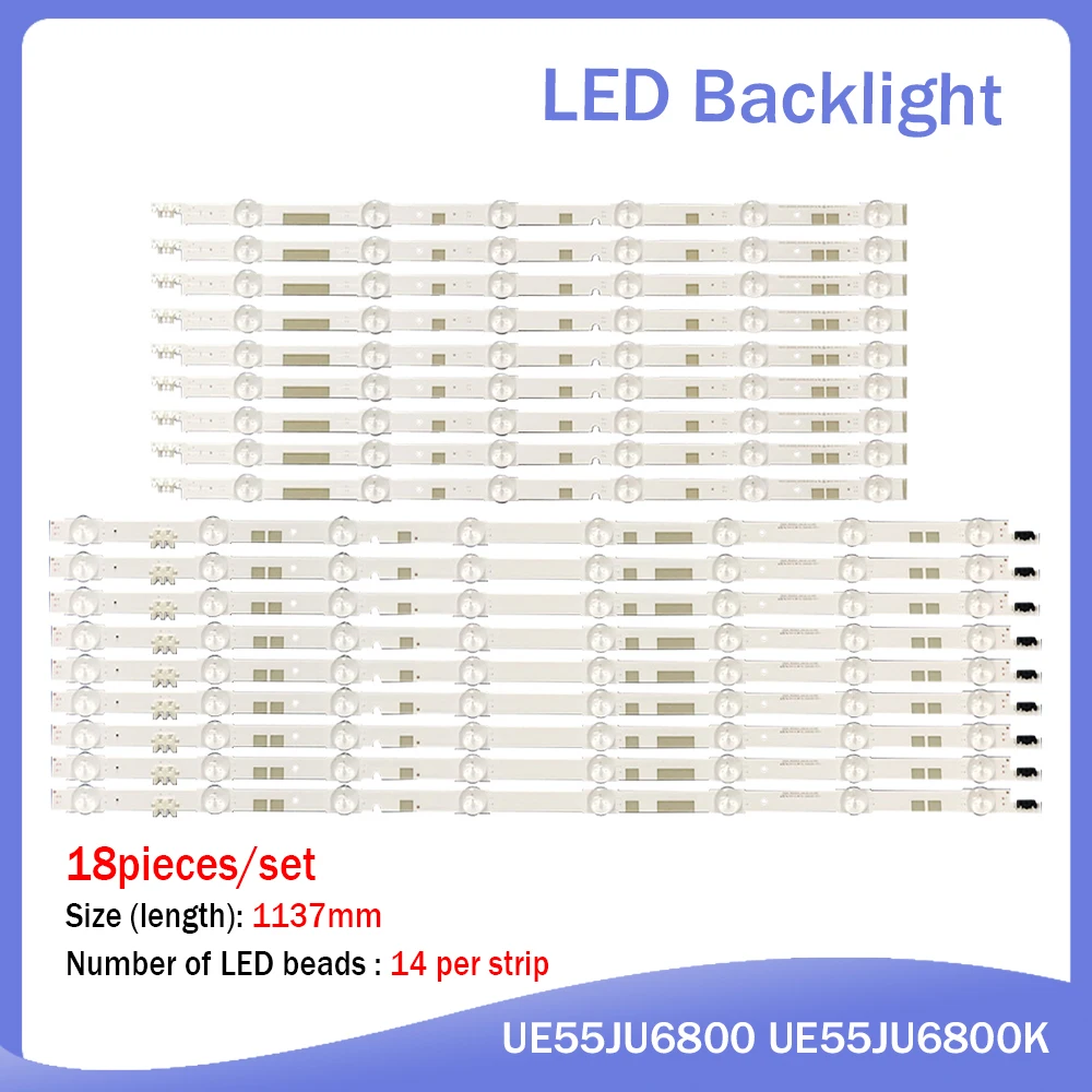 

New 18 PCS/set LED strip for Sam sung UE55JU6800 UE55JU6800K V5DR_550SCA_R0 V5DR_550SCB_R0 BN96-38482A BN96-38481A881A