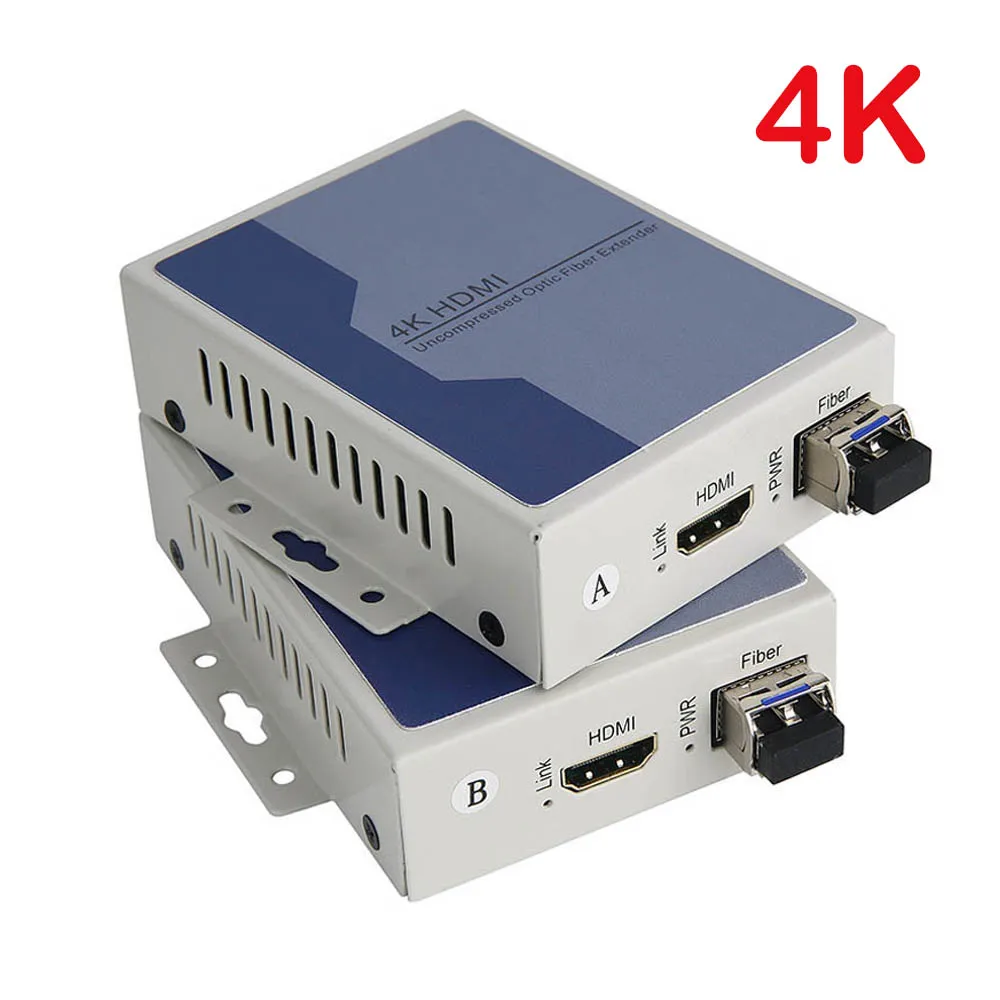 

4K HDMI Extenders, Uncompressed HDMI over fiber optic Singlemode Fiber up 10Km,Multimode fiber up 300m, Support 3D