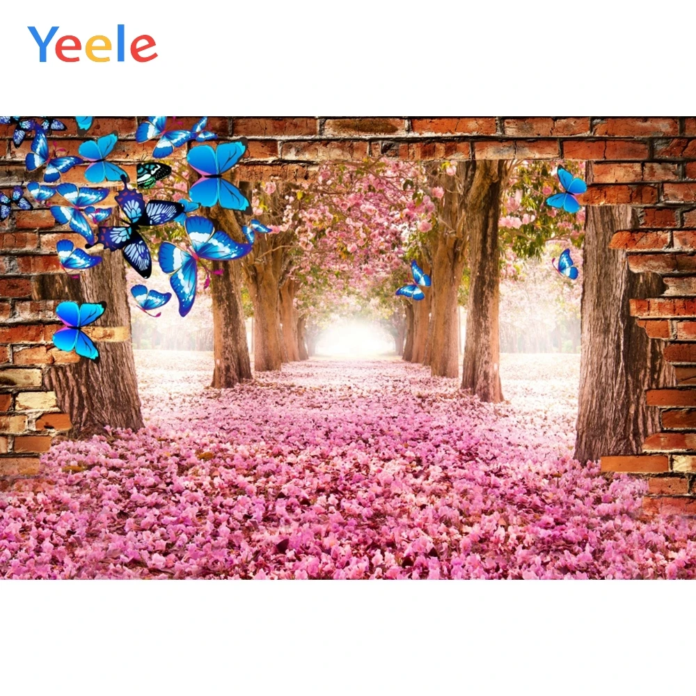 Mùa Xuân Phong Cảnh Phông Nền Cưới Rừng Hoa Bướm Photophone Chụp Hình Cho Bé Chụp Ảnh Nền Cho Studio Ảnh