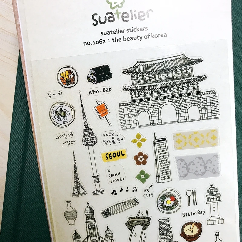 Beauty Of Korea Sonia Stickers Building Palace Foods Church Scrapbooking Cutting Dies Material  Journal Trevaling PET Decoration