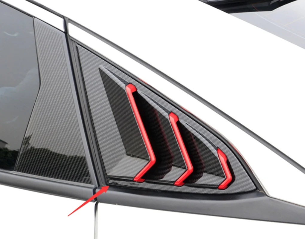 

Fit For Honda Civic 2016 2017 2018 2019 Carbon Fiber Style Side Vent Window Scoop Louver 2PCS