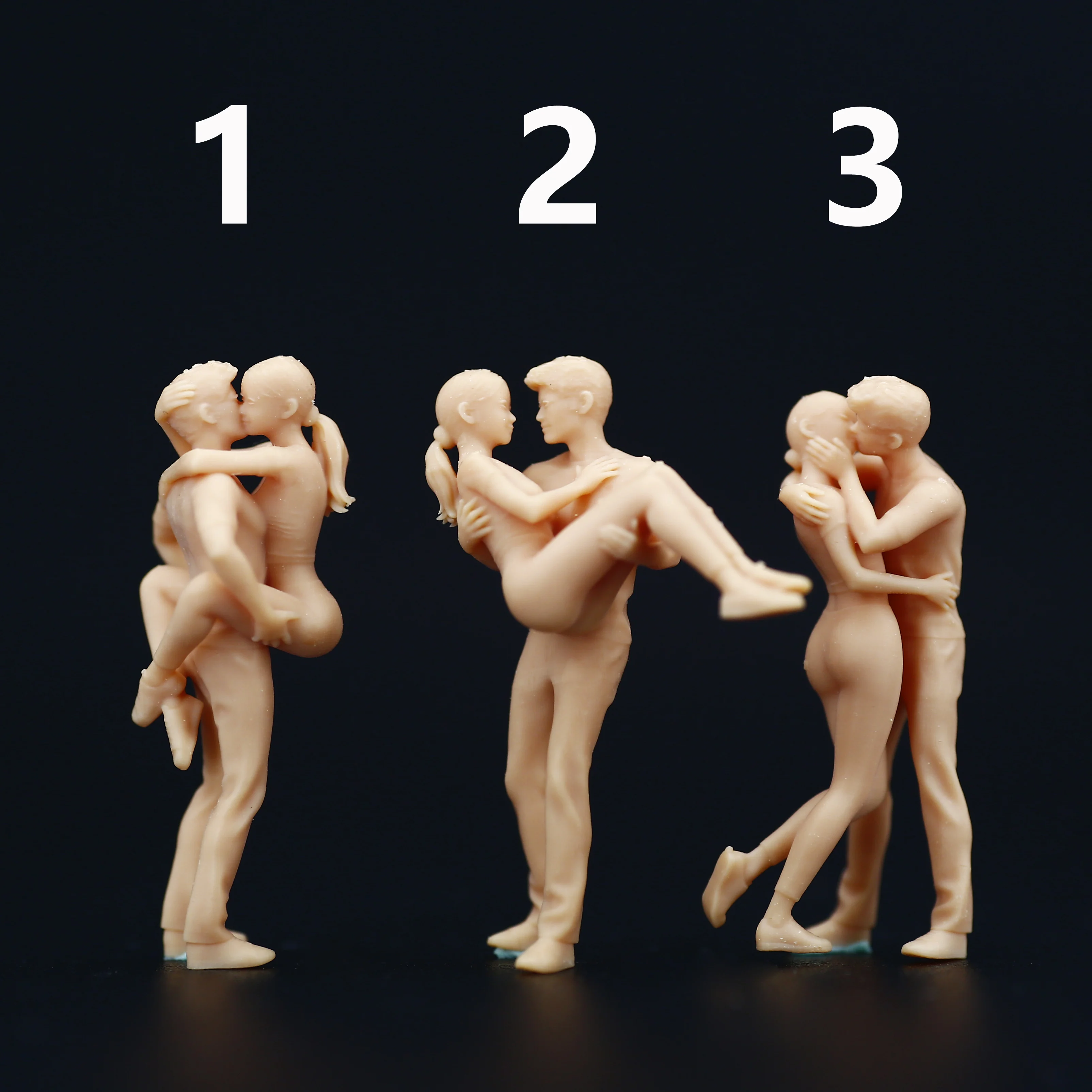 

1:64 Lovers Model Miniature Handicraft Figure White Model Need To Be Colored By Yourself