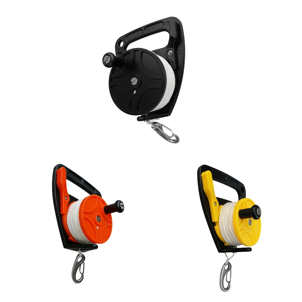 Compact Dive Reel & Handle, Thumb Stopper, Line, Clip For Scuba Diving Diver